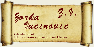 Zorka Vučinović vizit kartica